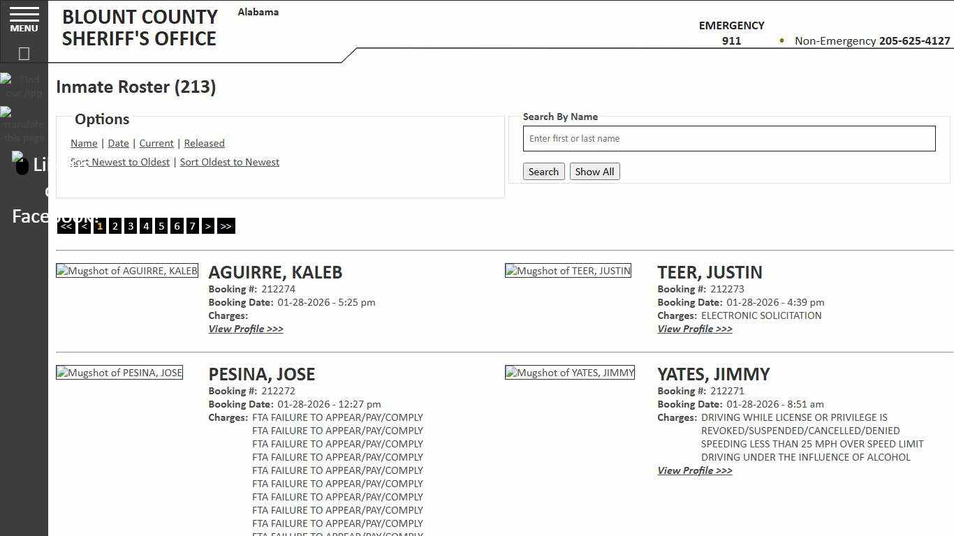 Inmate Roster - Current Inmates Booking Date Descending - Blount County Sheriff AL