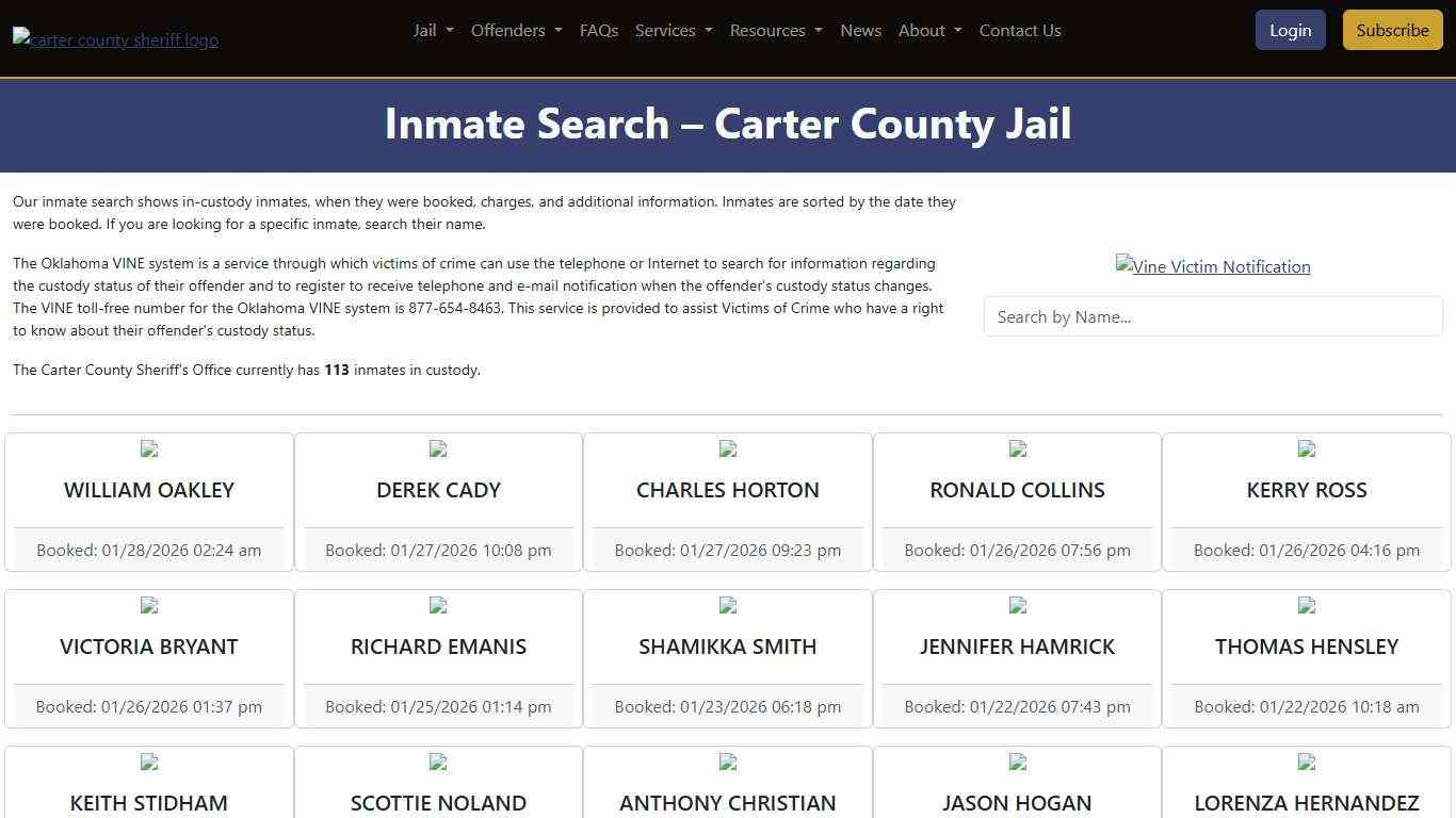 Inmate Search County Sheriff's Office